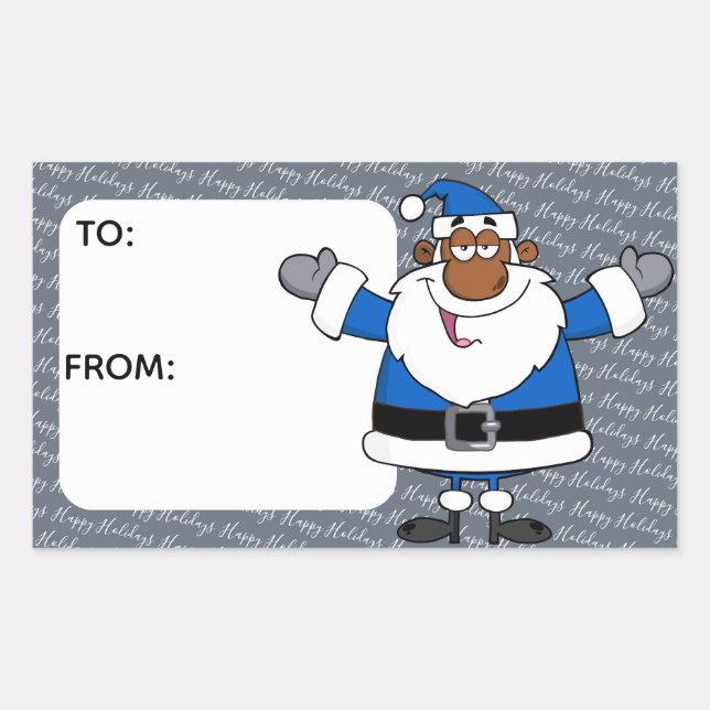 African American Santa Christmas Hanukkah Kwanzaa Sticker (Front)