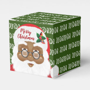 African American Santa Christmas Holiday Party Favor Box