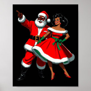 African American Santa Christmas Kwanzaa Xmas Wome Poster