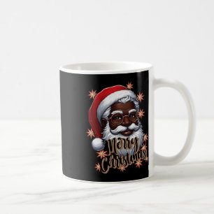 African American Santa Christmas Pajama Black X-ma Coffee Mug