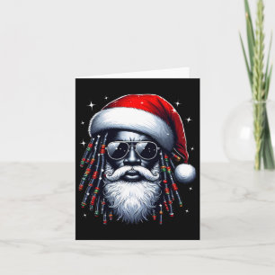 African American Santa Christmas Pajama Cool Black Card