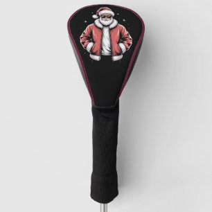 African American Santa Christmas Pajama Cool Black Golf Head Cover