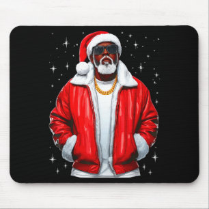 African American Santa Christmas Pajamas Cool Blac Mouse Pad