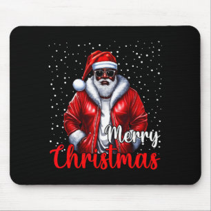 African American Santa Christmas Shirt Pajama Cool Mouse Pad