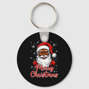 African American Santa Christmas Vintage Afro Blac Keychain