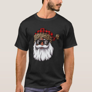 African American Santa Claus Black Christmas Leopa T-Shirt