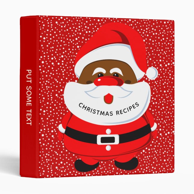 African-American Santa Claus Christmas holiday red Binder (Front/Spine)