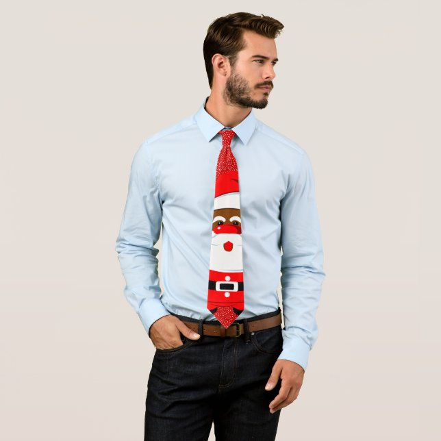 African-American Santa Claus Christmas holidays Tie (In Situ)