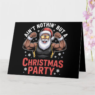 African American Santa Claus Christmas Pajama Card