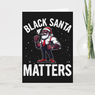 African American Santa Claus Christmas Pajama Men  Card
