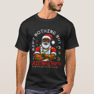 African American Santa Claus Christmas Pajama Menw T-Shirt