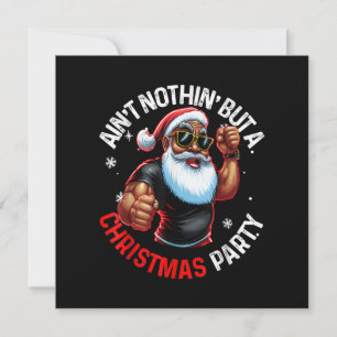 African American Santa Claus Christmas Pajama Save The Date
