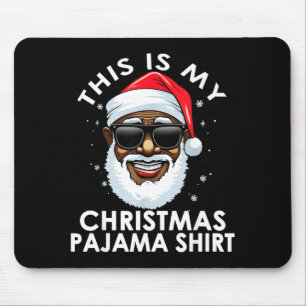 African American Santa Claus Christmas Pajama Shir Mouse Pad