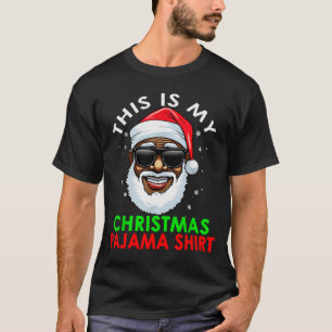 African American Santa Claus Christmas Pajama Shir T-Shirt