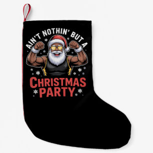 African American Santa Claus Christmas Pajama Small Christmas Stocking