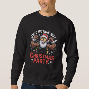 African American Santa Claus Christmas Pajama Sweatshirt