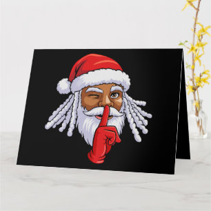 African American Santa Claus Christmas Party Decor Card