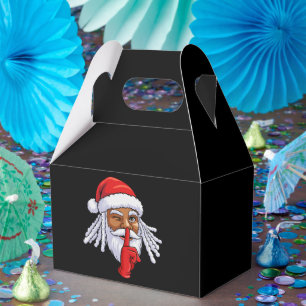 African American Santa Claus Christmas Party Decor Favor Box