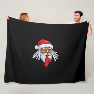 African American Santa Claus Christmas Party Decor Fleece Blanket