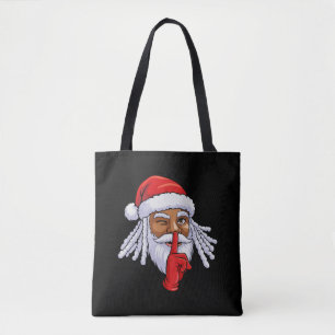 African American Santa Claus Christmas Party Decor Tote Bag