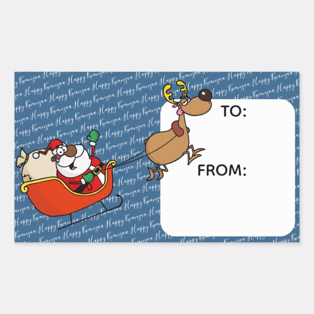 African American Santa Claus Kwanzaa Celebration Sticker (Front)