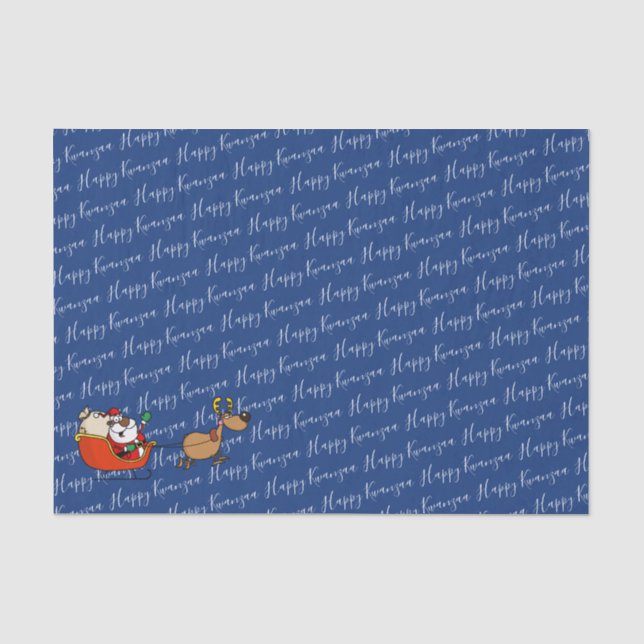 African American Santa Claus Kwanzaa Celebration Tissue Paper (Front)