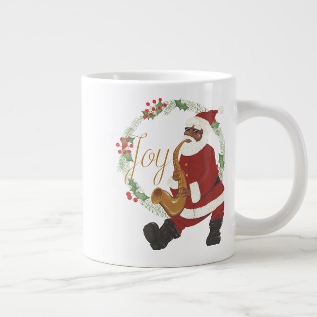African American Santa Claus Large Coffee Mug (Right)
