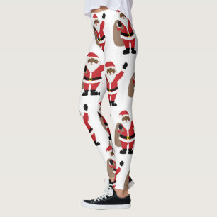  African American Santa Claus  Leggings