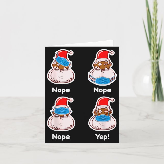 African American Santa Claus Matching Christmas Pa Card (Front)