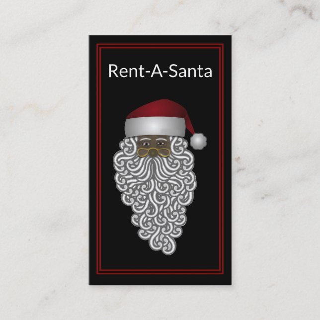 African American Santa Claus  Rent a Santa Business Card (Front)