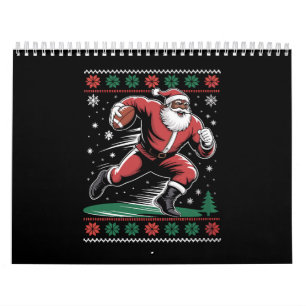  African American Santa Football Ugly Christmas Calendar