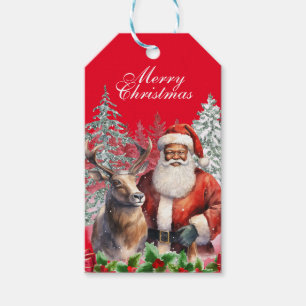 African American Santa Gift Tag
