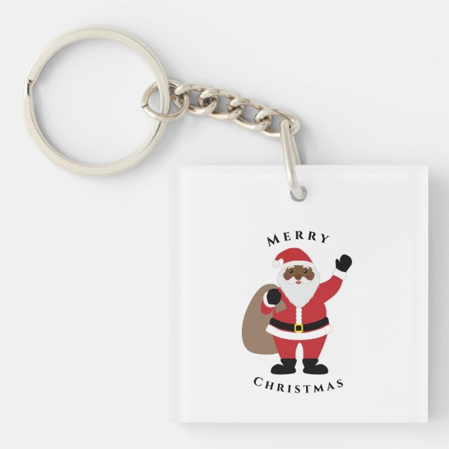 African American Santa Keychain (Front)