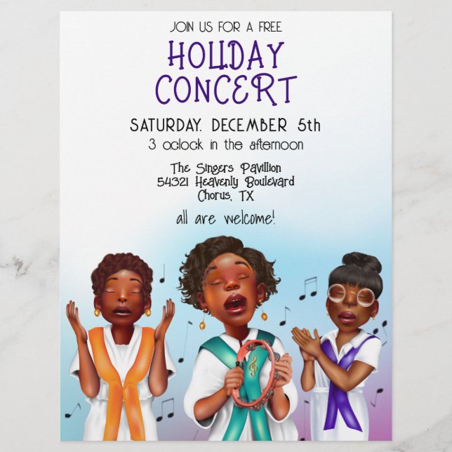 African American Singers Holiday Flyer (Front)