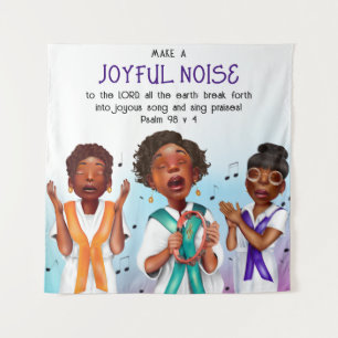 African American Singers Scripture Church Backdrop Tapestry