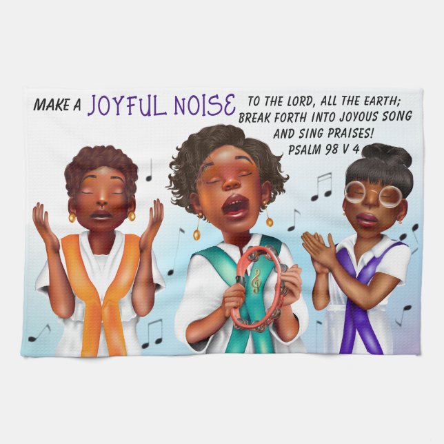 African American Singers Scripture Kitchen Towel (Horizontal)