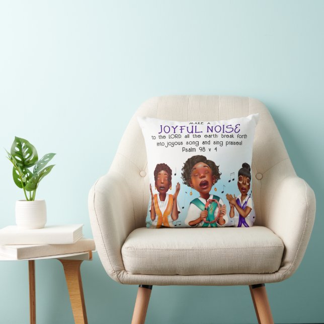 African American Singers Scripture Throw Pillow (Chair)