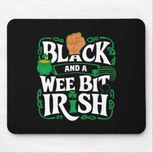 African American St Patricks Day Black Wee Bit Iri Mouse Pad