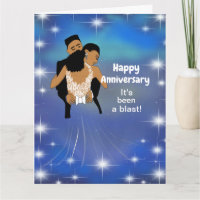 African American Starry Skies Anniversary Card