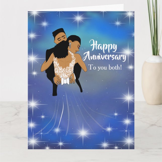 African American Starry Skies Anniversary Card (Front)