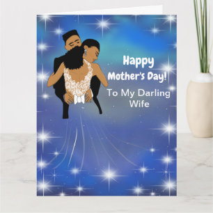 African American Starry Skies Mother's Day Wife Card