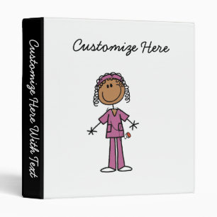 African American Stick Figure Nurse Binder
