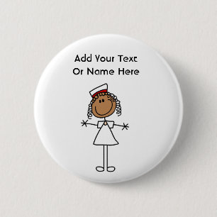 African American Stick Figure t-shirts and Gifts 2 Inch Round Button