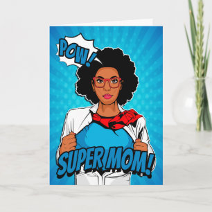 African American Super Mom for Happy Mother’s Day Card