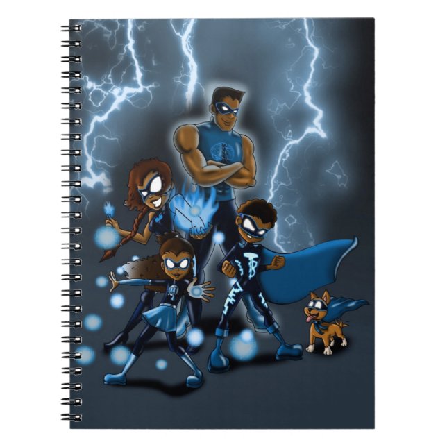 African American Superhero Family Notebook (Front)