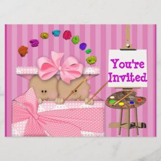 AFRICAN AMERICAN TWIN BABY GIRL SHOWER INVITATION