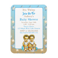 African-American Twin Boy's Blue Baby Shower