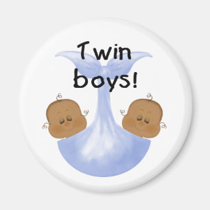 African American Twin Boys Magnet