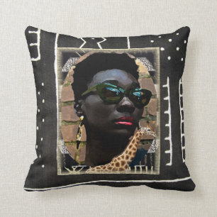 African American  Urban Design Throw Pillow