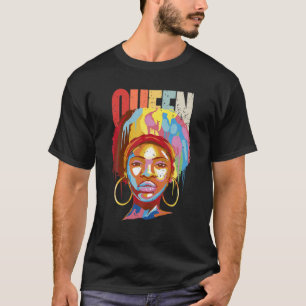 African American Vintage Queen Afro Lady Strong Bl T-Shirt